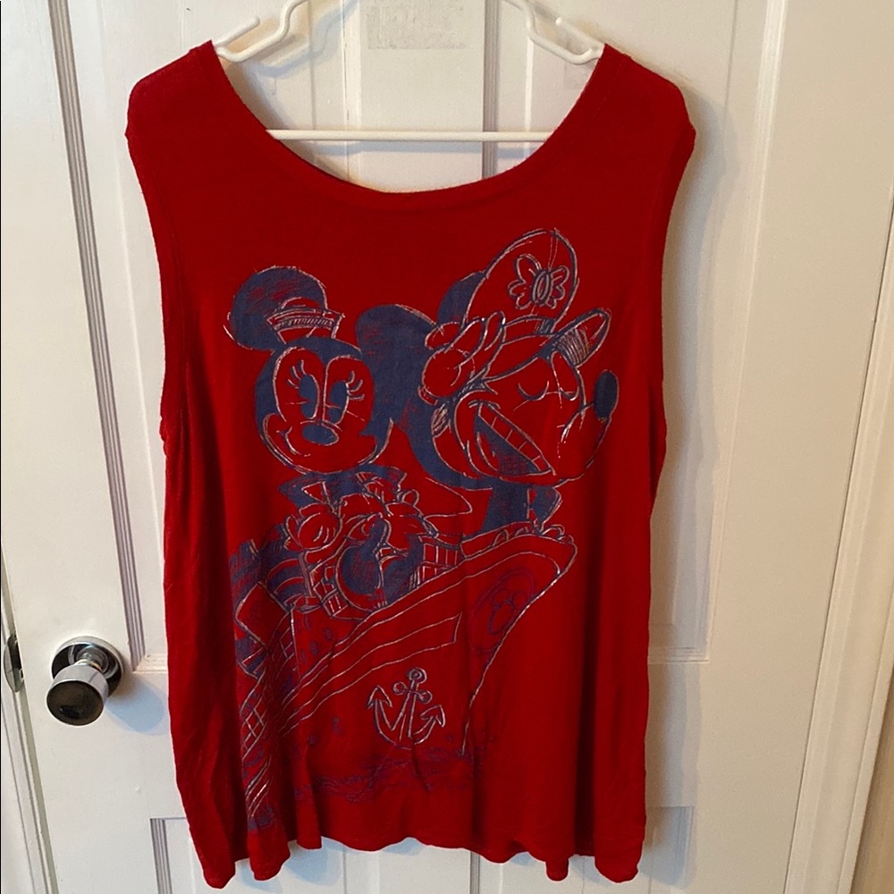 Disney Women's Red Graphic Tank Top